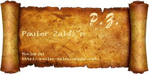 Pauler Zalán névjegykártya